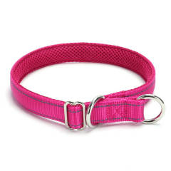 Nylon reflective mesh anti-suffocation training P chain dog collar
