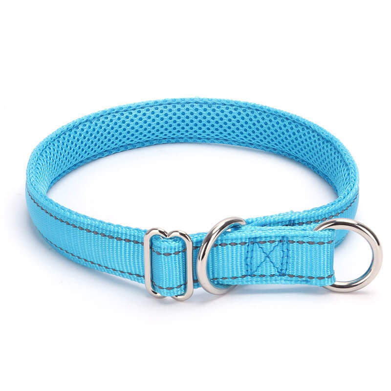 Nylon reflective mesh anti-suffocation training P chain dog collar