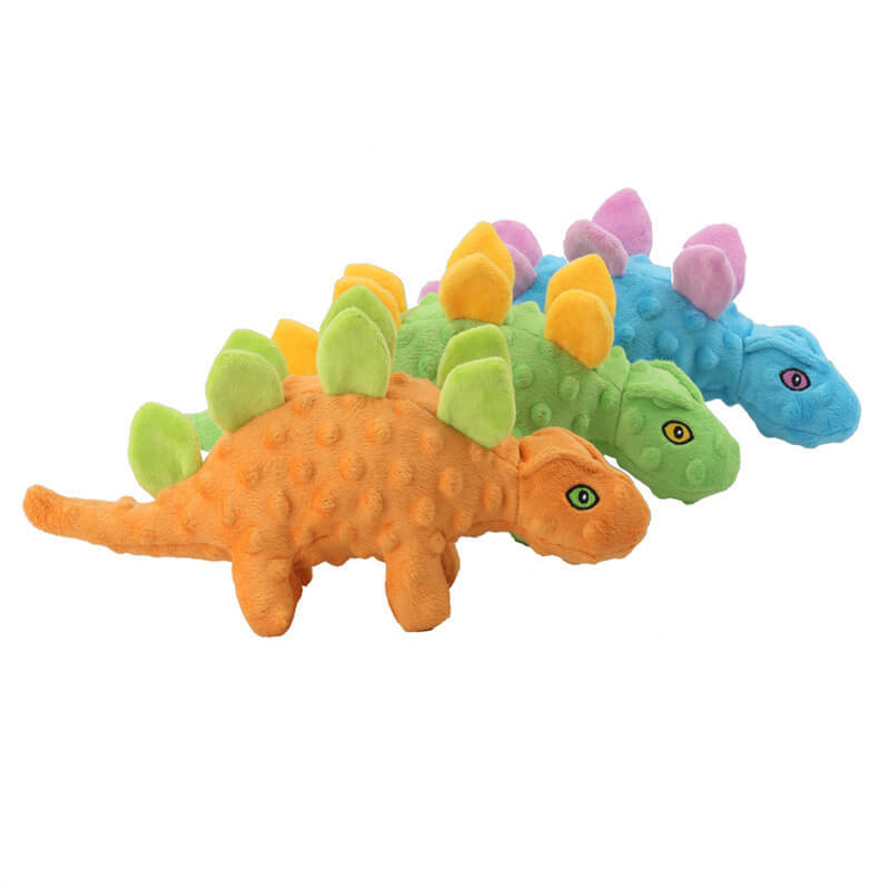 New 2-in-1 pet plush vocal toy dinosaur dog relief grinding teeth clean teeth cartoon stegosa
