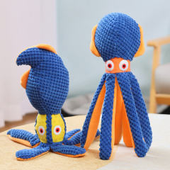 Pet dog chewing cloth toy, bite-resistant plush octopus toy that makes sounds