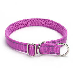 Nylon reflective mesh anti-suffocation training P chain dog collar