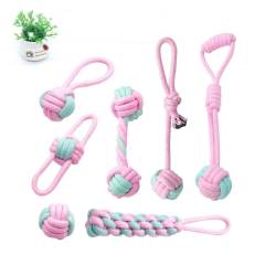 Dog toy set Pet cotton rope ball plush toy vocal pig 7 piece set