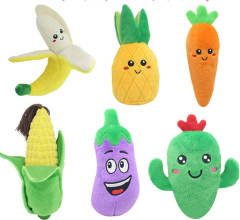 Dog cat puzzle plush toys fruit vegetables corn Bo radish