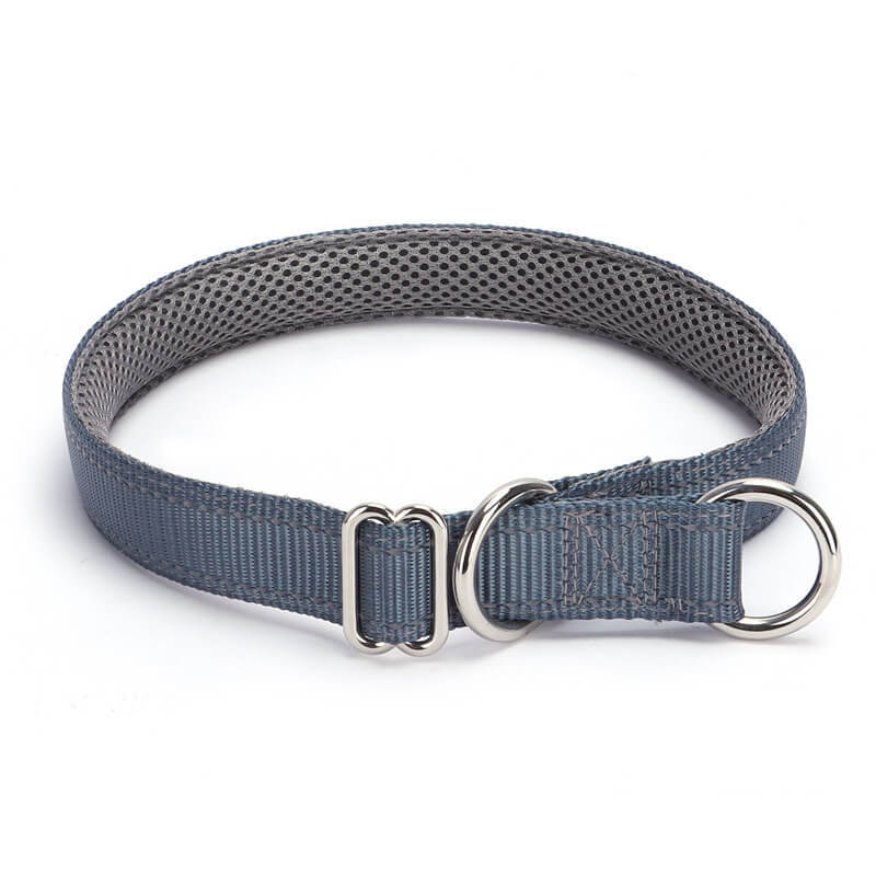 Nylon reflective mesh anti-suffocation training P chain dog collar