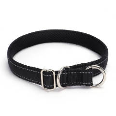 Nylon reflective mesh anti-suffocation training P chain dog collar