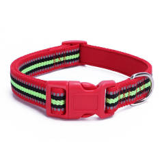 Colorful polyester-cotton reflective small and medium dog collar