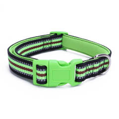 Colorful polyester-cotton reflective small and medium dog collar