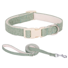 Pure Wholesale Soft Pet Hemp Dog Collars Manufacturer Comfortable Cotton Pet Collars Leashes