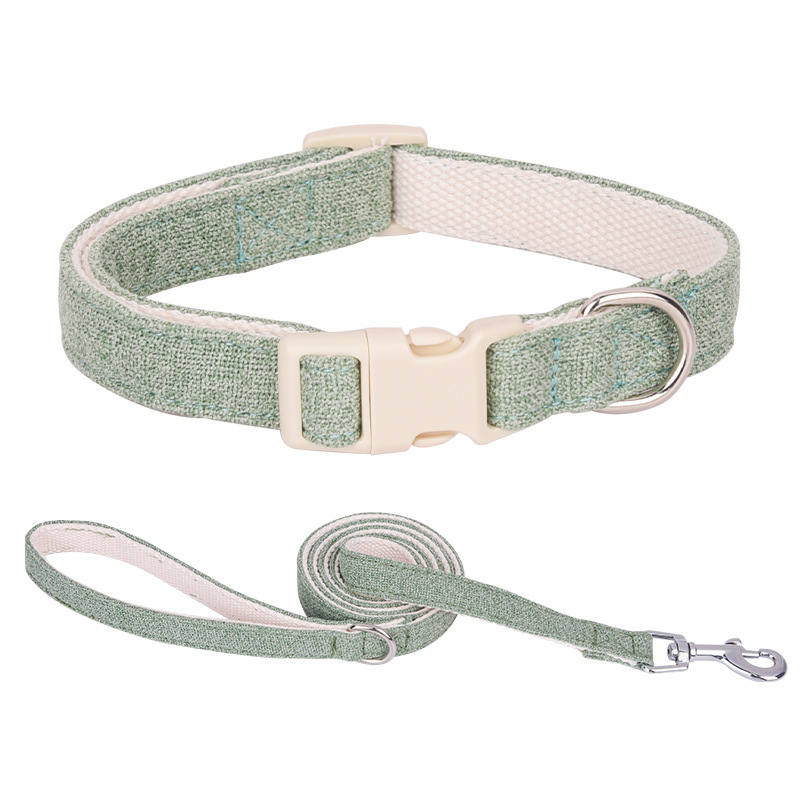 Pure Wholesale Soft Pet Hemp Dog Collars Manufacturer Comfortable Cotton Pet Collars Leashes
