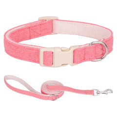 Pure Wholesale Soft Pet Hemp Dog Collars Manufacturer Comfortable Cotton Pet Collars Leashes