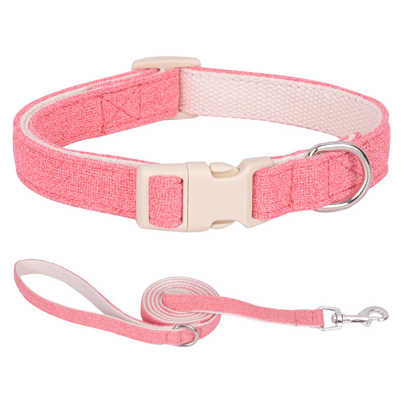 Pure Wholesale Soft Pet Hemp Dog Collars Manufacturer Comfortable Cotton Pet Collars Leashes