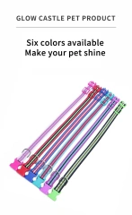 Heavy Duty Soft Adjustable Reflective Nylon Dog Collar Neoprene Striped Colourful Padded Dog Collar With Quick Release Buckle