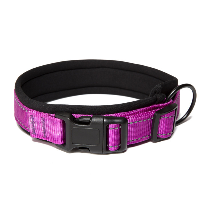 New nylon reflective diving material plastic buckle collar out walking dog neck ring