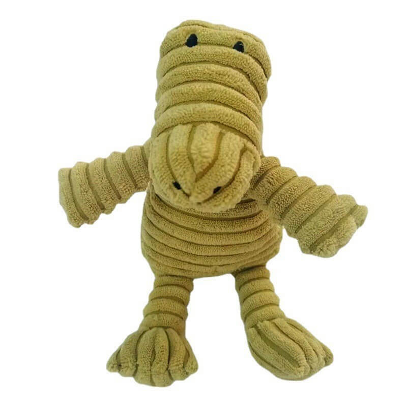 Small Fun Pet Toy Donkey-Shaped Corduroy Chew Toy with Squeaker Squeaky Plush Bone Molar Puppies Dogs Dog Training Accessories