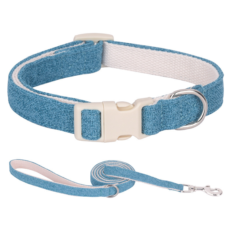 Pure Wholesale Soft Pet Hemp Dog Collars Manufacturer Comfortable Cotton Pet Collars Leashes