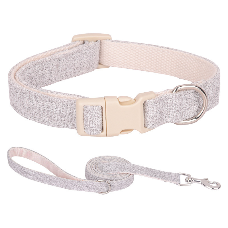 Pure Wholesale Soft Pet Hemp Dog Collars Manufacturer Comfortable Cotton Pet Collars Leashes