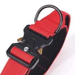 Personalized Tactical Dog Training Collar Nylon Adjustable Quick Release De Perros Collar with Handle for Medium Large Dogs