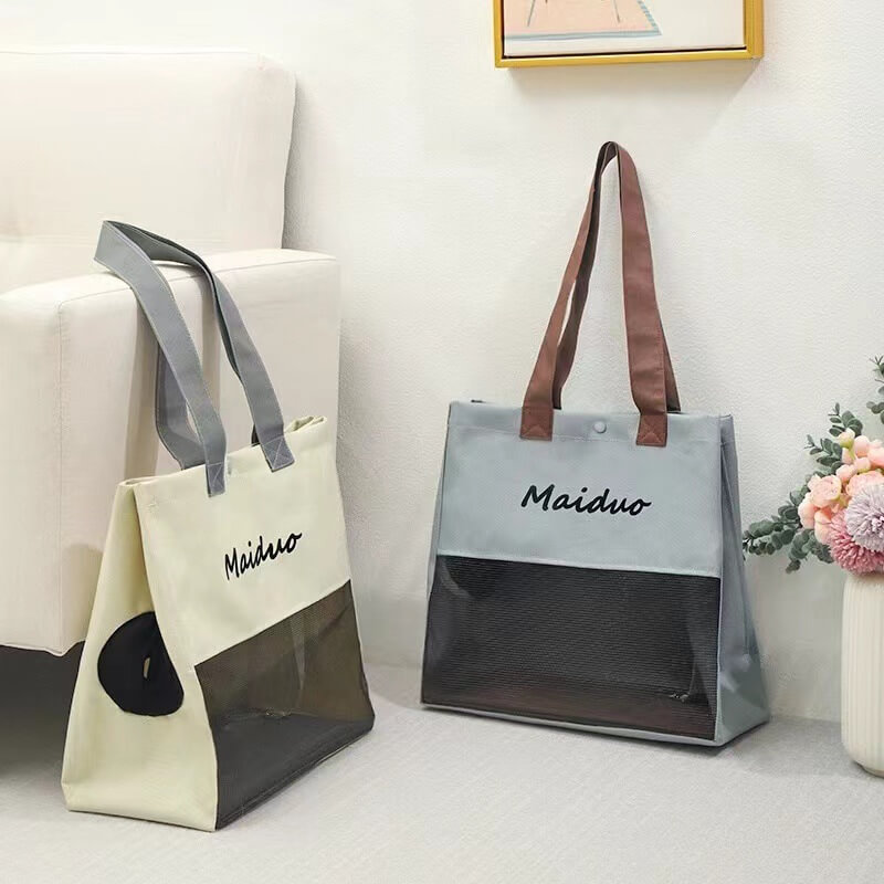 Summer Portable Breathable Canvas Cat Bag