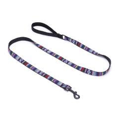 Wholesale Custom Pet Dog Collar Colorful Stripes Medium Small Luxury Nylon Metal Buckle Pet Dog Collar and Leash Set