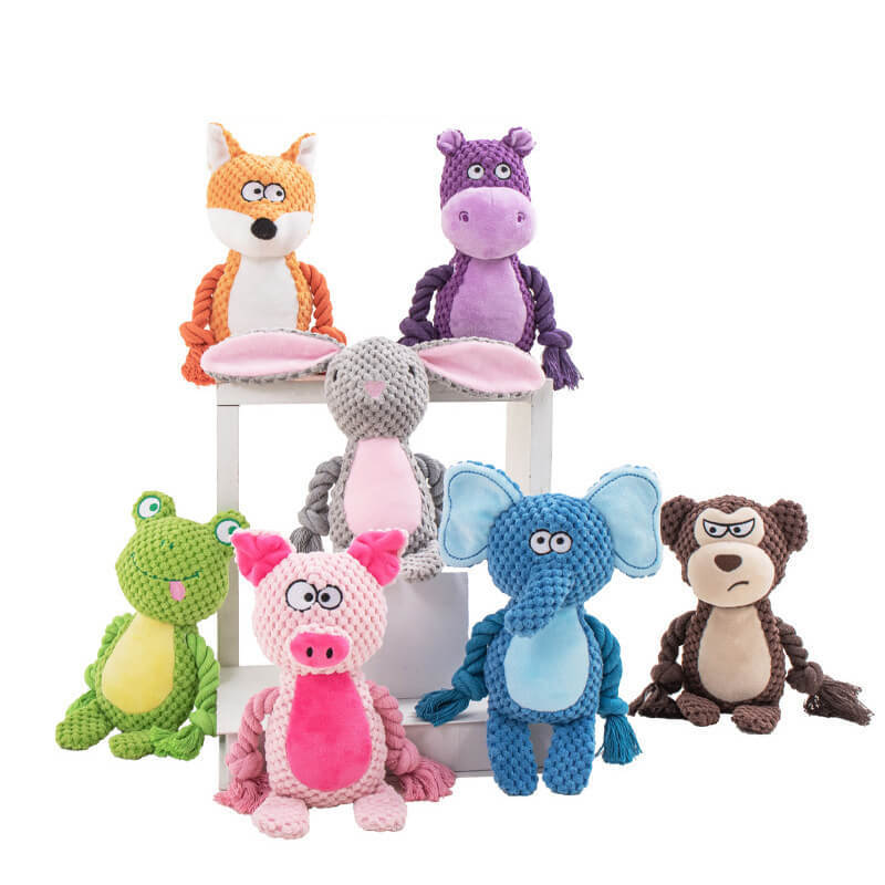 Plush sound-making cotton rope toys for pets, interactive bite-resistant toys for dogs