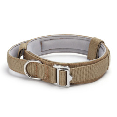 Luxury Tactical Dog Collar Adjustable Military Nylon Dog Collar Heavy Duty Metal Buckle With Handle For Dog Training