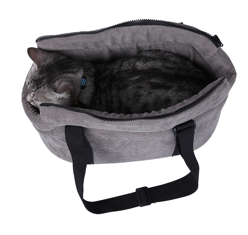 New open-headed cat bag, portable pet bag for outings, portable cat bag for outings, shoulder bagMaterial: Cotton and linen