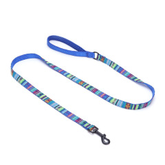 Wholesale Custom Pet Dog Collar Colorful Stripes Medium Small Luxury Nylon Metal Buckle Pet Dog Collar and Leash Set