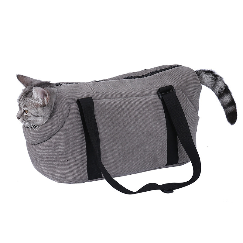 New open-headed cat bag, portable pet bag for outings, portable cat bag for outings, shoulder bagMaterial: Cotton and linen