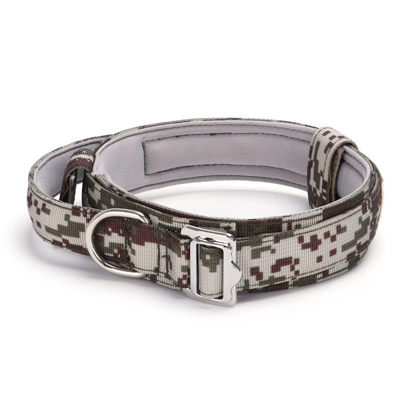 Luxury Tactical Dog Collar Adjustable Military Nylon Dog Collar Heavy Duty Metal Buckle With Handle For Dog Training