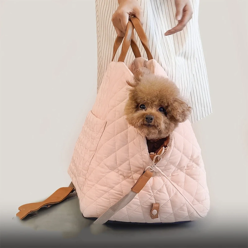 Luxury Multi-function Portable Soft-Sided Puppy Pet Carrier Tote Bag Small Dog Cat Carrier Purse Travel Bag for Outdoor
