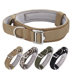 Luxury Tactical Dog Collar Adjustable Military Nylon Dog Collar Heavy Duty Metal Buckle With Handle For Dog Training