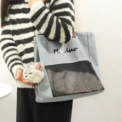 Summer Portable Breathable Canvas Cat Bag