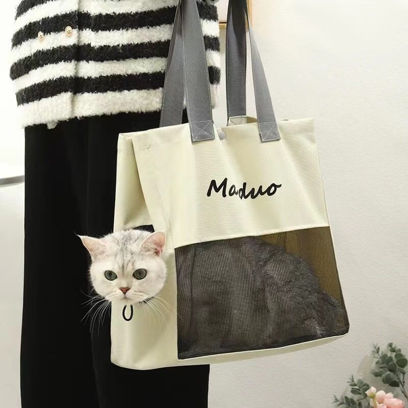 Summer Portable Breathable Canvas Cat Bag