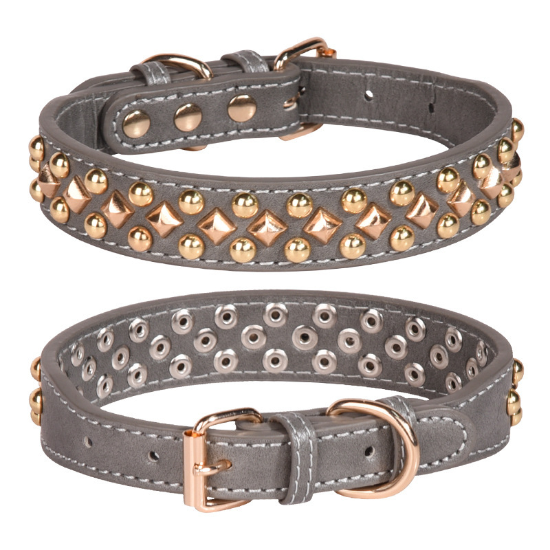 Anti-bite rivet medium and large dog collar