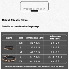 Hot Sale Manufacture High-quality OEM/ODM Luxury Rivet Genuine Designer Custom Leather Dog Collar Custom
