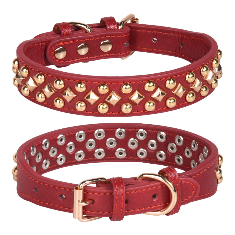 Anti-bite rivet medium and large dog collar