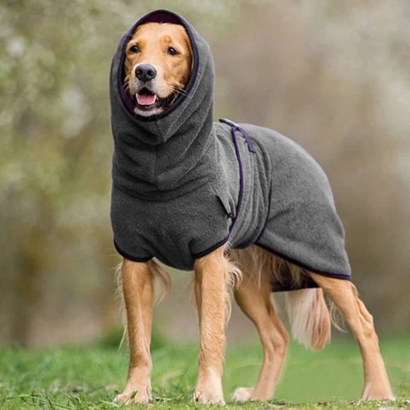 Hot Selling Luxury Pet Clothes Winter Warm Outfit With Hat Velvet Fleece Jacket Turtleneck Cozy Windbreaker For Large Dog Hiking