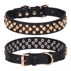 Anti-bite rivet medium and large dog collar