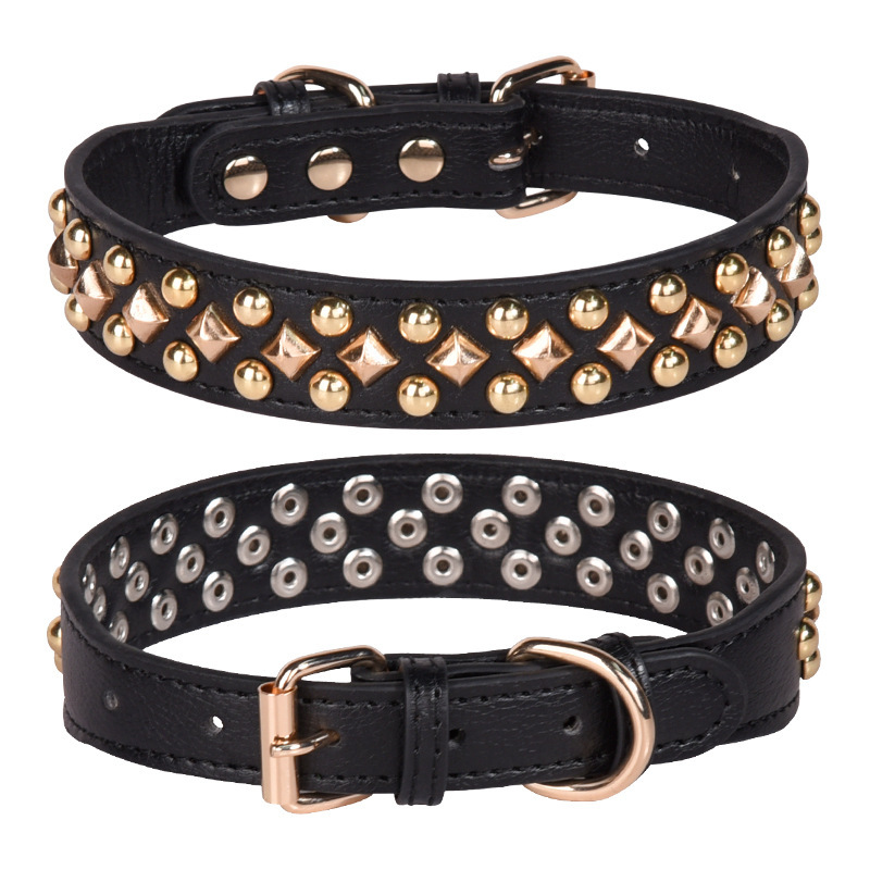 Anti-bite rivet medium and large dog collar