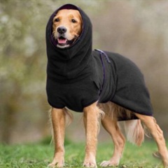 Hot Selling Luxury Pet Clothes Winter Warm Outfit With Hat Velvet Fleece Jacket Turtleneck Cozy Windbreaker For Large Dog Hiking