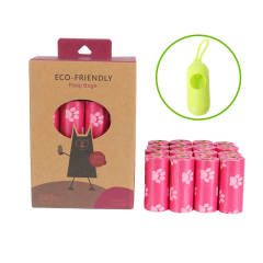 16 rolls of biodegradable pet poop bags with 1 dispense