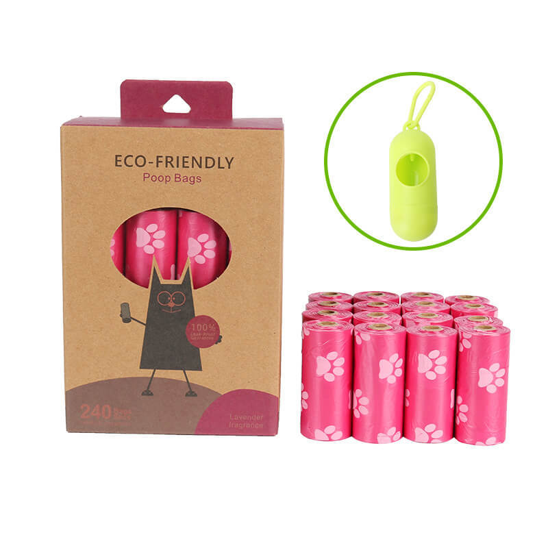 16 rolls of biodegradable pet poop bags with 1 dispense