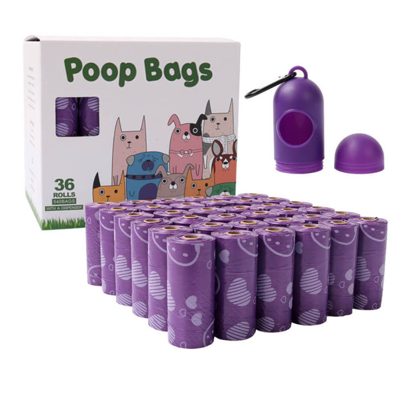 36 rolls of biodegradable pet poop bags with 1 dispenser