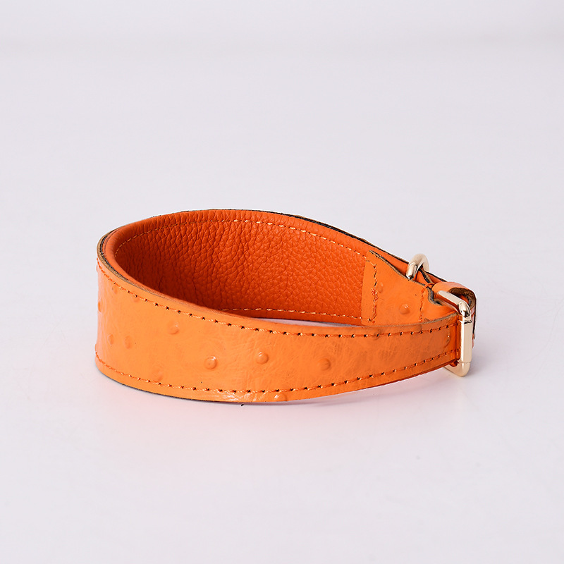 Heavy Duty Leather Dog Collar Soft and Strong Puppy Collar Adjustable Dog Training Collar