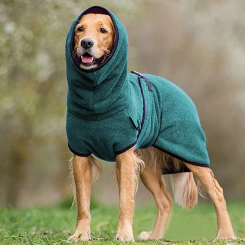 Hot Selling Luxury Pet Clothes Winter Warm Outfit With Hat Velvet Fleece Jacket Turtleneck Cozy Windbreaker For Large Dog Hiking