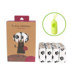 16 rolls of biodegradable pet poop bags with 1 dispense