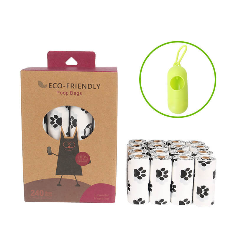 16 rolls of biodegradable pet poop bags with 1 dispense