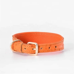 Heavy Duty Leather Dog Collar Soft and Strong Puppy Collar Adjustable Dog Training Collar