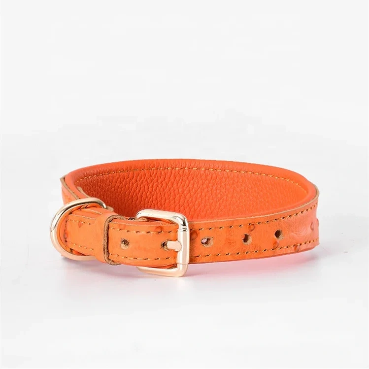 Heavy Duty Leather Dog Collar Soft and Strong Puppy Collar Adjustable Dog Training Collar