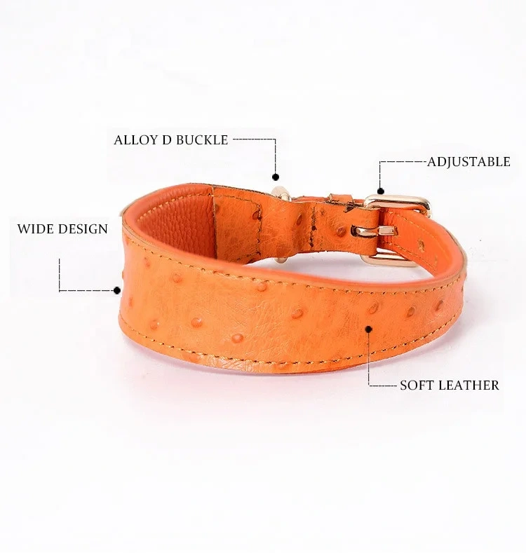 Heavy Duty Leather Dog Collar Soft and Strong Puppy Collar Adjustable Dog Training Collar